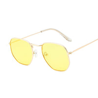 Small Polygonal Metal Sunglasses Women Sun Glasses Female Oval Eyewear UV400