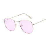 Small Polygonal Metal Sunglasses Women Sun Glasses Female Oval Eyewear UV400