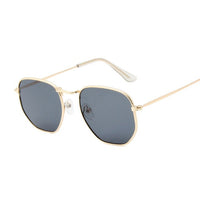 Small Polygonal Metal Sunglasses Women Sun Glasses Female Oval Eyewear UV400