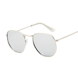 Small Polygonal Metal Sunglasses Women Sun Glasses Female Oval Eyewear UV400