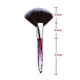 Crystal Makeup Brushes Set Powder Foundation Fan Brush Eye Shadow Eyebrow Professional Blush Makeup Brush Tools