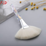 Crystal Makeup Brushes Set Powder Foundation Fan Brush Eye Shadow Eyebrow Professional Blush Makeup Brush Tools