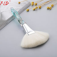 Crystal Makeup Brushes Set Powder Foundation Fan Brush Eye Shadow Eyebrow Professional Blush Makeup Brush Tools