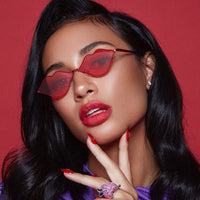 Lip Sunglasses Women Ladies Red Metal Sun Glasses Mirror Shades