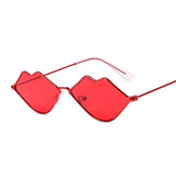 Lip Sunglasses Women Ladies Red Metal Sun Glasses Mirror Shades