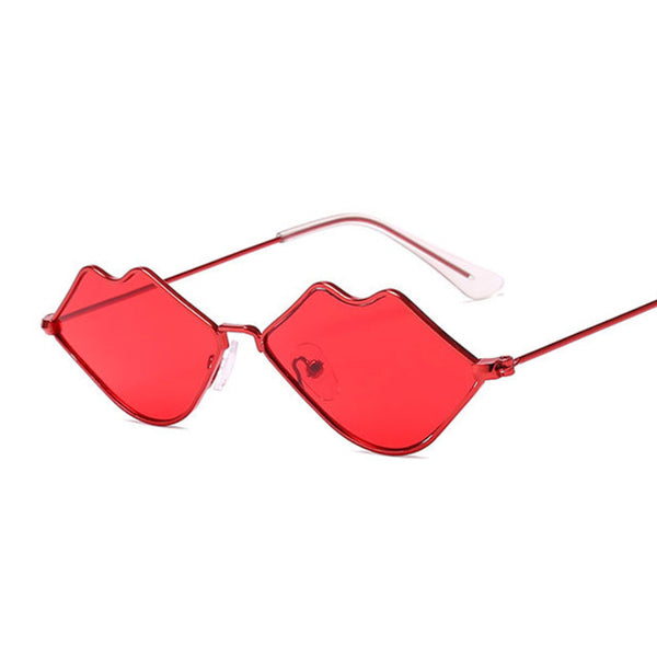 Lip Sunglasses Women Ladies Red Metal Sun Glasses Mirror Shades