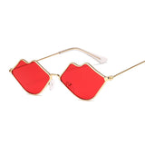 Lip Sunglasses Women Ladies Red Metal Sun Glasses Mirror Shades