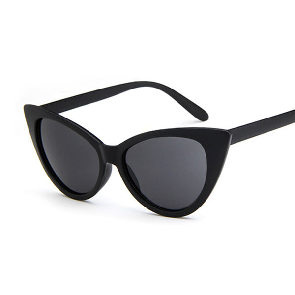 Mirrored Cat Eye Sunglasses Women Plastic Sun Glasses Female Black Frame Eyewear Shades Ladies