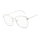 Cat Eye Sunglasses Women Classic Flat Lens Clear Sun Glasses Female Male Small Metal Frame Square