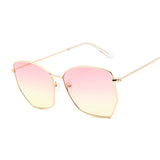 Cat Eye Sunglasses Women Classic Flat Lens Clear Sun Glasses Female Male Small Metal Frame Square