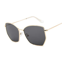 Cat Eye Sunglasses Women Classic Flat Lens Clear Sun Glasses Female Male Small Metal Frame Square