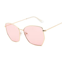 Cat Eye Sunglasses Women Classic Flat Lens Clear Sun Glasses Female Male Small Metal Frame Square