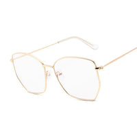 Cat Eye Sunglasses Women Classic Flat Lens Clear Sun Glasses Female Male Small Metal Frame Square