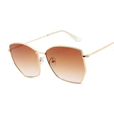 Cat Eye Sunglasses Women Classic Flat Lens Clear Sun Glasses Female Male Small Metal Frame Square