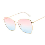 Cat Eye Sunglasses Women Classic Flat Lens Clear Sun Glasses Female Male Small Metal Frame Square