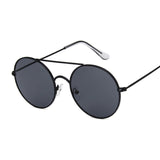 Metal Round Sunglasses Women Black Big Red Sun Glasses Shades Female Sunglass UV400