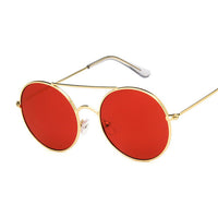 Metal Round Sunglasses Women Black Big Red Sun Glasses Shades Female Sunglass UV400