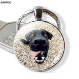 Lovely Dog Keychain Cute Dog Photo Glass Dome Pendant Metal Keyring Dog Lovers Gifts Men Women Fashionable Gifts