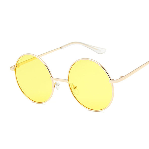 Round Sunglasses Women Small Unisex Metal Frame Color Lenses Sun Glasses Female UV400