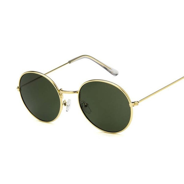 Round Sunglasses Women Ocean Color Lens Mirror Sun Glasses Female Metal Frame Circle Glasses UV400