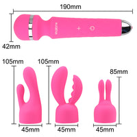 3 Head Powerful Clit Vibrators Magic Wand AV Vibrator Clitoris Stimulator for Women with Anal Vagina Massager