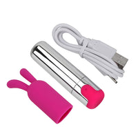 G-spot Massager 10 Speeds USB Rechargeable Strong Vibration Waterproof With Rabbit Cap Mini Bullet Vibrator for Women