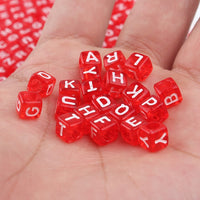 Mixed Letter Acrylic Beads Round Flat Alphabet Digital Cube Loose Spacer Beads For Jewelry Making Handmade Diy Bracelet Necklace