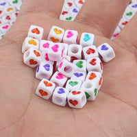 Mixed Letter Acrylic Beads Round Flat Alphabet Digital Cube Loose Spacer Beads For Jewelry Making Handmade Diy Bracelet Necklace