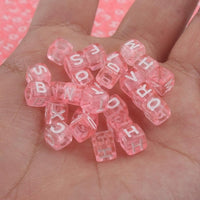 Mixed Letter Acrylic Beads Round Flat Alphabet Digital Cube Loose Spacer Beads For Jewelry Making Handmade Diy Bracelet Necklace