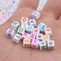 Mixed Letter Acrylic Beads Round Flat Alphabet Digital Cube Loose Spacer Beads For Jewelry Making Handmade Diy Bracelet Necklace