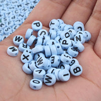 Mixed Letter Acrylic Beads Round Flat Alphabet Digital Cube Loose Spacer Beads For Jewelry Making Handmade Diy Bracelet Necklace