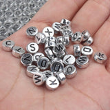 Mixed Letter Acrylic Beads Round Flat Alphabet Digital Cube Loose Spacer Beads For Jewelry Making Handmade Diy Bracelet Necklace