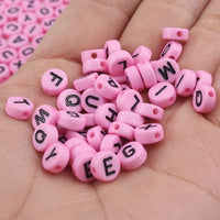 Mixed Letter Acrylic Beads Round Flat Alphabet Digital Cube Loose Spacer Beads For Jewelry Making Handmade Diy Bracelet Necklace