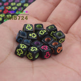 Mixed Letter Acrylic Beads Round Flat Alphabet Digital Cube Loose Spacer Beads For Jewelry Making Handmade Diy Bracelet Necklace