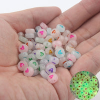 Mixed Letter Acrylic Beads Round Flat Alphabet Digital Cube Loose Spacer Beads For Jewelry Making Handmade Diy Bracelet Necklace