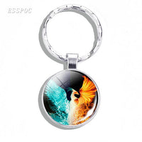 Phoenix Keychain Steampunk Animal Phoenix Photo Glass Cabochon Keychain Accessories Gifts for Women