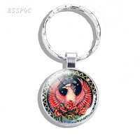 Phoenix Keychain Steampunk Animal Phoenix Photo Glass Cabochon Keychain Accessories Gifts for Women