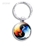 Phoenix Keychain Steampunk Animal Phoenix Photo Glass Cabochon Keychain Accessories Gifts for Women