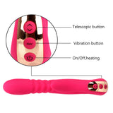 Heating Vibrator Dildo Vibrator Vaginal Massager Automatic Telescopic Wand Clitoris Stimulator for Woman