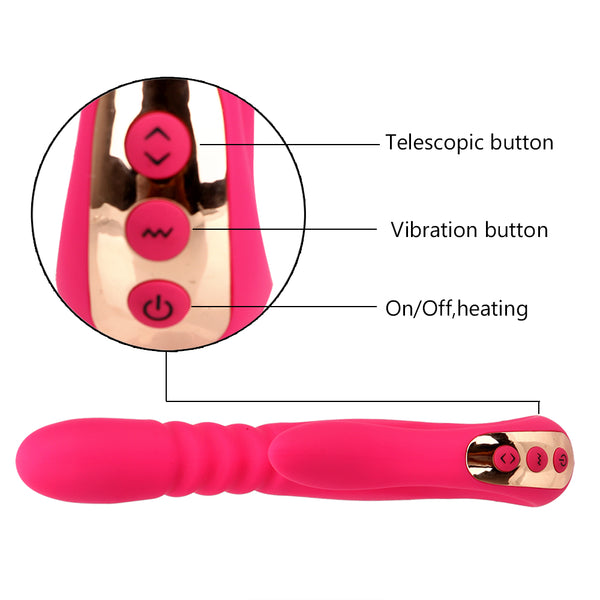 Heating Vibrator Dildo Vibrator Vaginal Massager Automatic Telescopic Wand Clitoris Stimulator for Woman