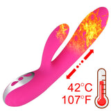 12 Speed Rabbit Dildo Heating Vibrator Clitoris Stimulator G Spot Vaginal Massager for Women Adult Product