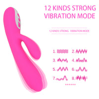 12 Speed Rabbit Dildo Heating Vibrator Clitoris Stimulator G Spot Vaginal Massager for Women Adult Product