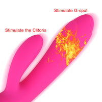 12 Speed Rabbit Dildo Heating Vibrator Clitoris Stimulator G Spot Vaginal Massager for Women Adult Product