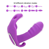 Wearable Butterfly Dildo Vibrator 10 Speed Vibrating Panties G Spot Massager Clitoris Stimulator for Women