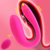 G-spot Vibrator Couple Share U Shape Bendable Sucking Vibrator for Couple Clitoris Vagina Stimulator Vibrator