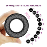 OLO Delay Ejaculation 10 Frequency Vibrating Penis Ring Sex Toys for Men USB Rechargeable Erection Lock Ring Silicone Cock Ring