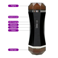 Real Pussy Vibrator Male Masturbation for Men Blowjob Pussy Sucking Sex Machine Voice Aircraft Cup Oral Vagina