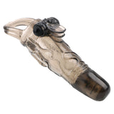 Penis Extender Reusable Delayed Ejaculation Adult Man Cock Enlargement Double Vibrator Penis Sleeve Condom for Men