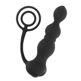 10 Mode Delay Ejaculation Anal Vibrator Prostate Massage for Men Women Butt Plug Double Ring Pull Beads