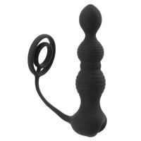 10 Mode Delay Ejaculation Anal Vibrator Prostate Massage for Men Women Butt Plug Double Ring Pull Beads